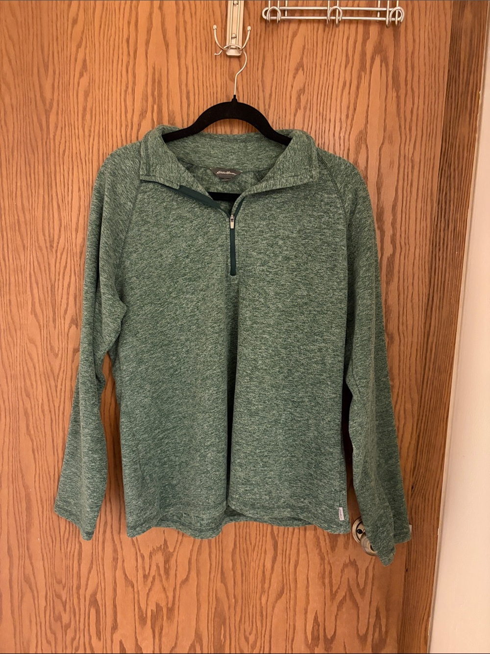 Eddie Bauer Heathered Sage Green Quarter-Zip Pullover